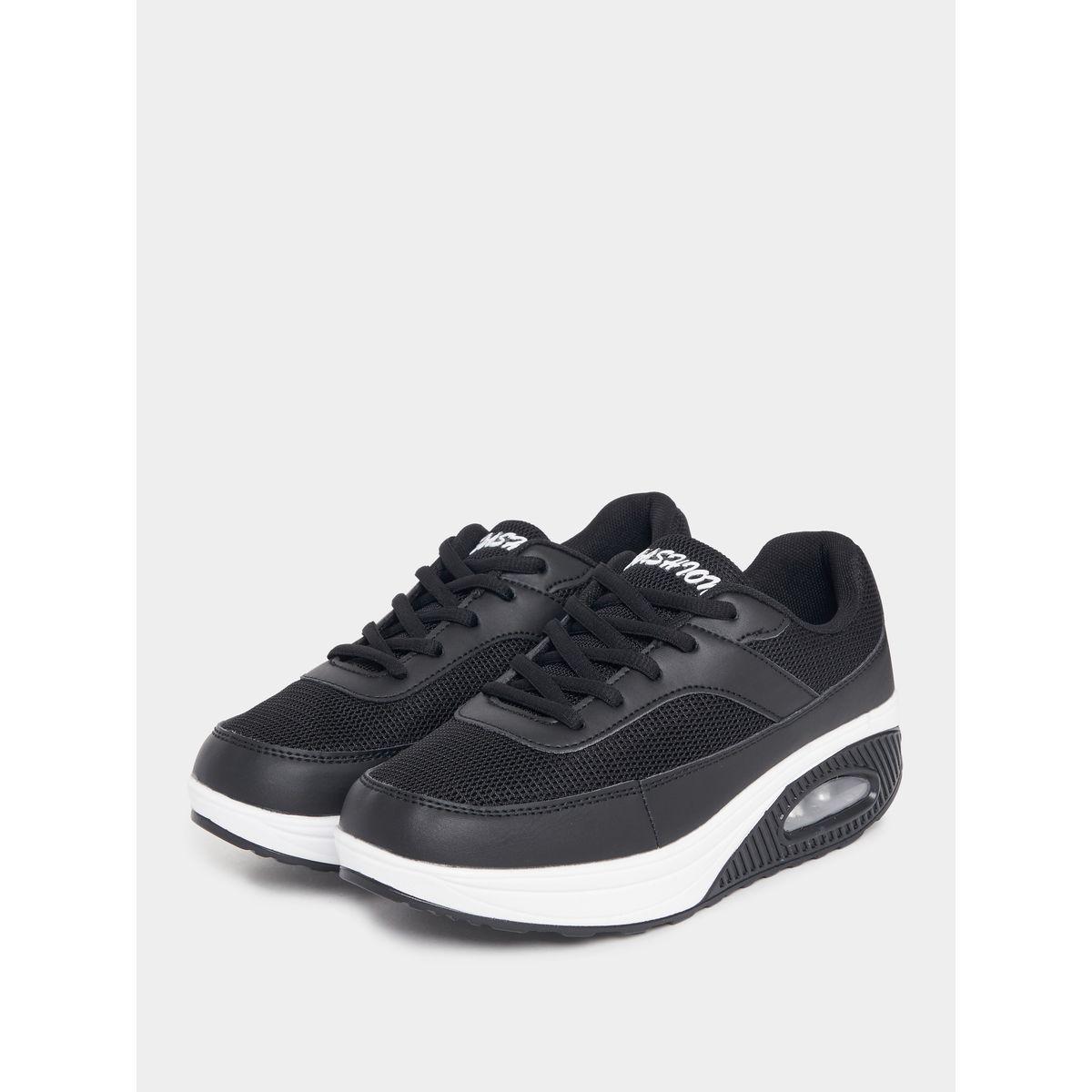 Styli Solid Textured Cushion Sole Sneakers-women-shoes-sneakers-image-2