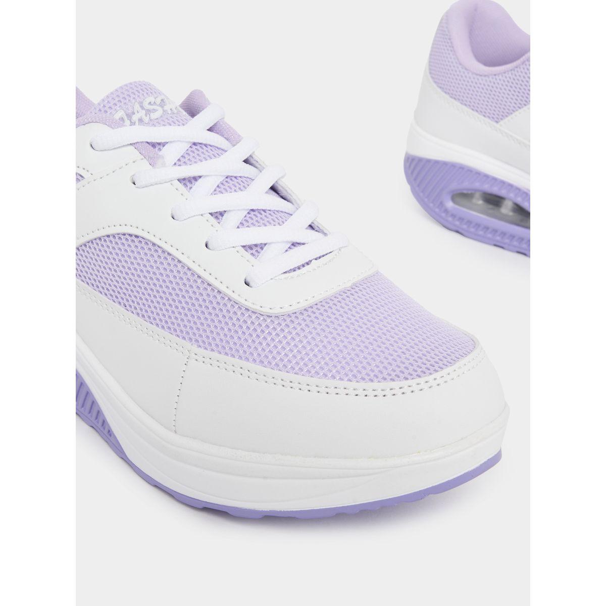 حذاء سنيكرز سادة بتفاصيل بارزة الملمس-women-shoes-sneakers-image-4