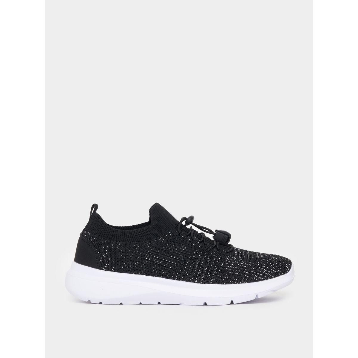 Styli Textured Lace Up Spiral Trainers-sports-women-shoes-image-1