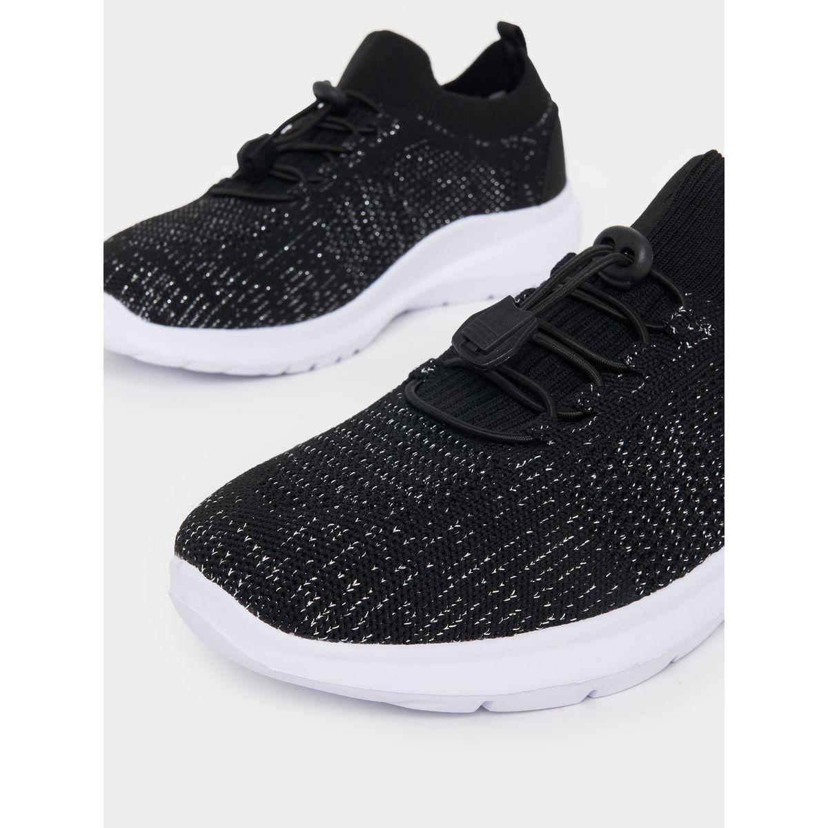 Styli Textured Lace Up Spiral Trainers-sports-women-shoes-image-3