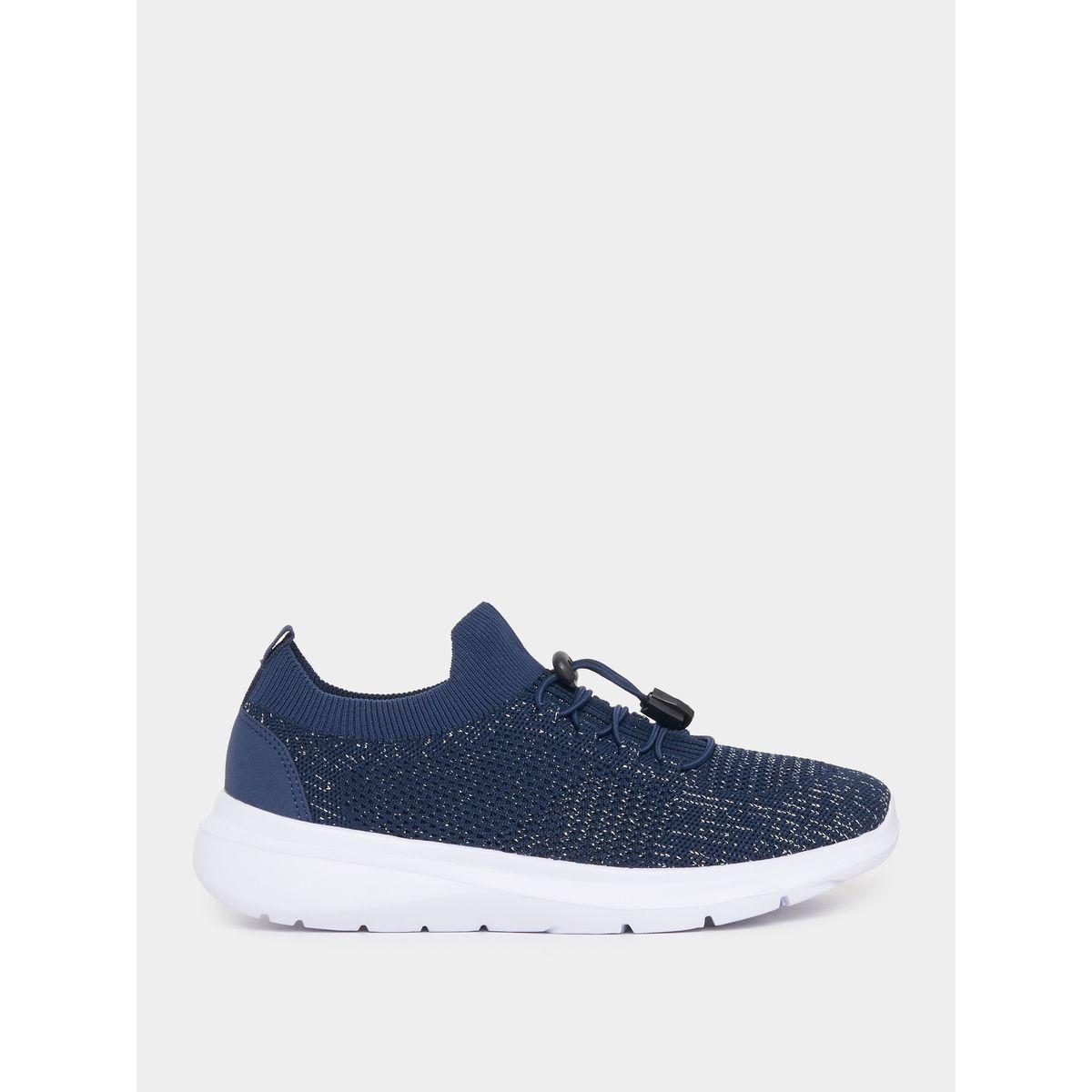 Styli Textured Lace Up Spiral Trainers-sports-women-shoes-image-1