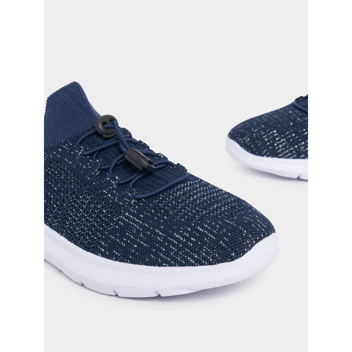 Styli Textured Lace Up Spiral Trainers-sports-women-shoes-image-3