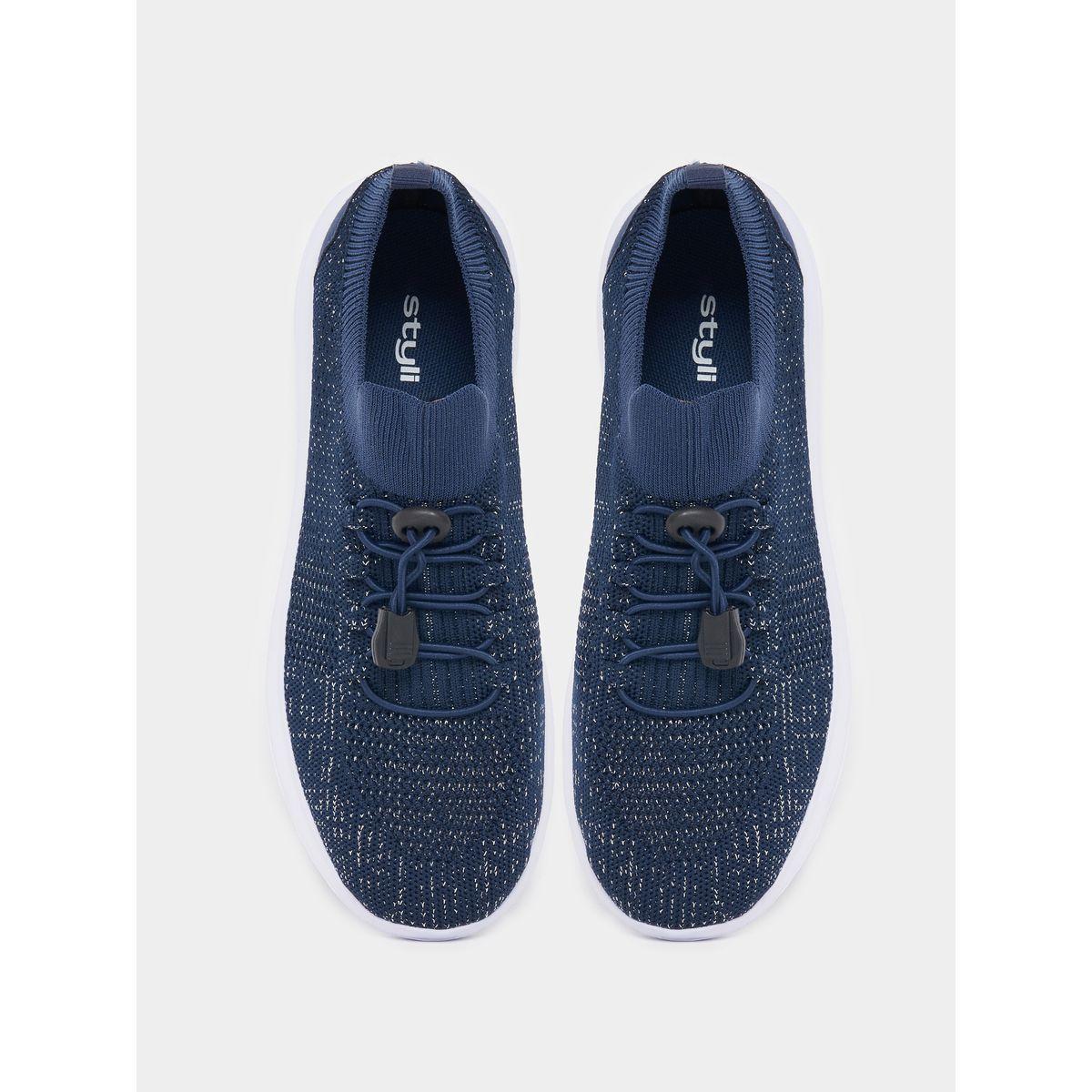 Styli Textured Lace Up Spiral Trainers-sports-women-shoes-image-5