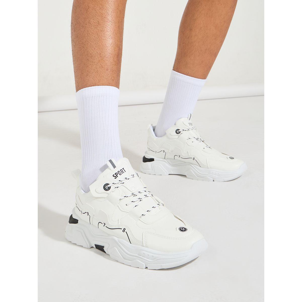 Styli Textured Lace-Up Chunky Sole Sneakers-men-shoes-sneakers-image-1