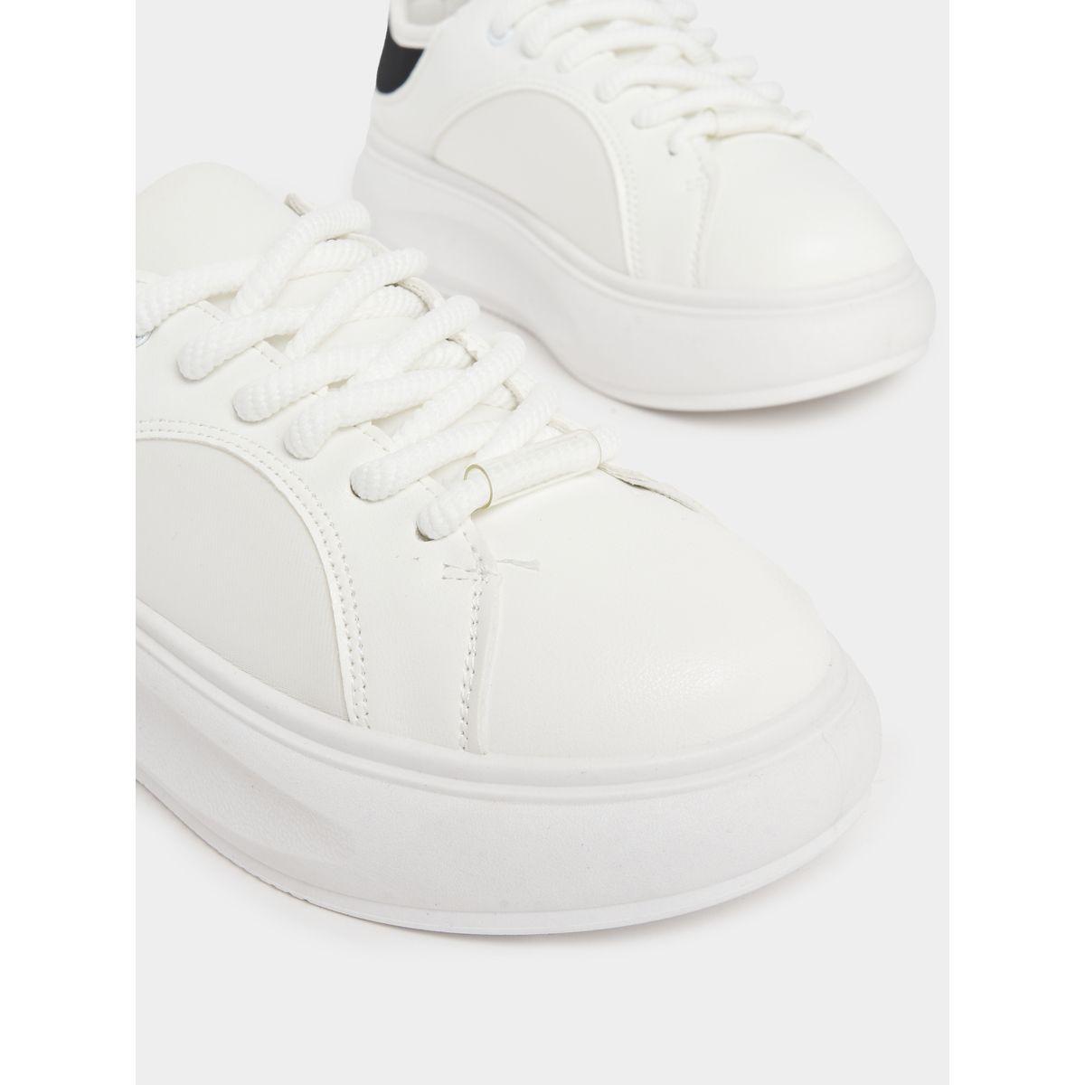 Styli Contrast Tab Lace Up Platform Sneakers-women-shoes-sneakers-image-3