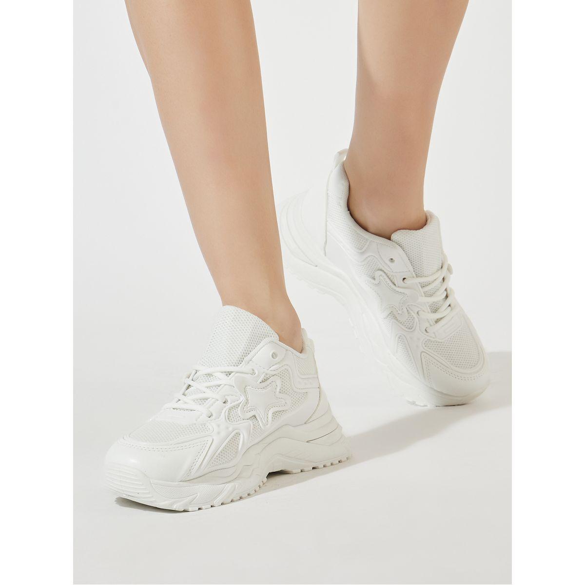 Styli Star Patch Design Textured Sneakers-women-shoes-sneakers-image-1