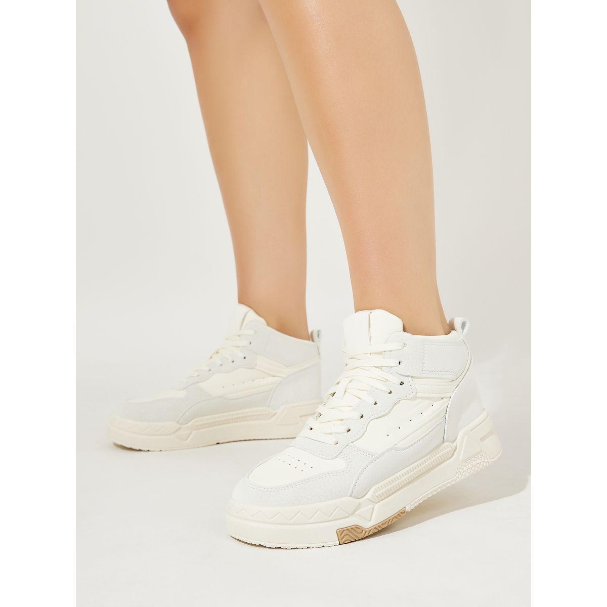 Styli Contrast Panel High Top Sneakers-women-shoes-sneakers-image-1