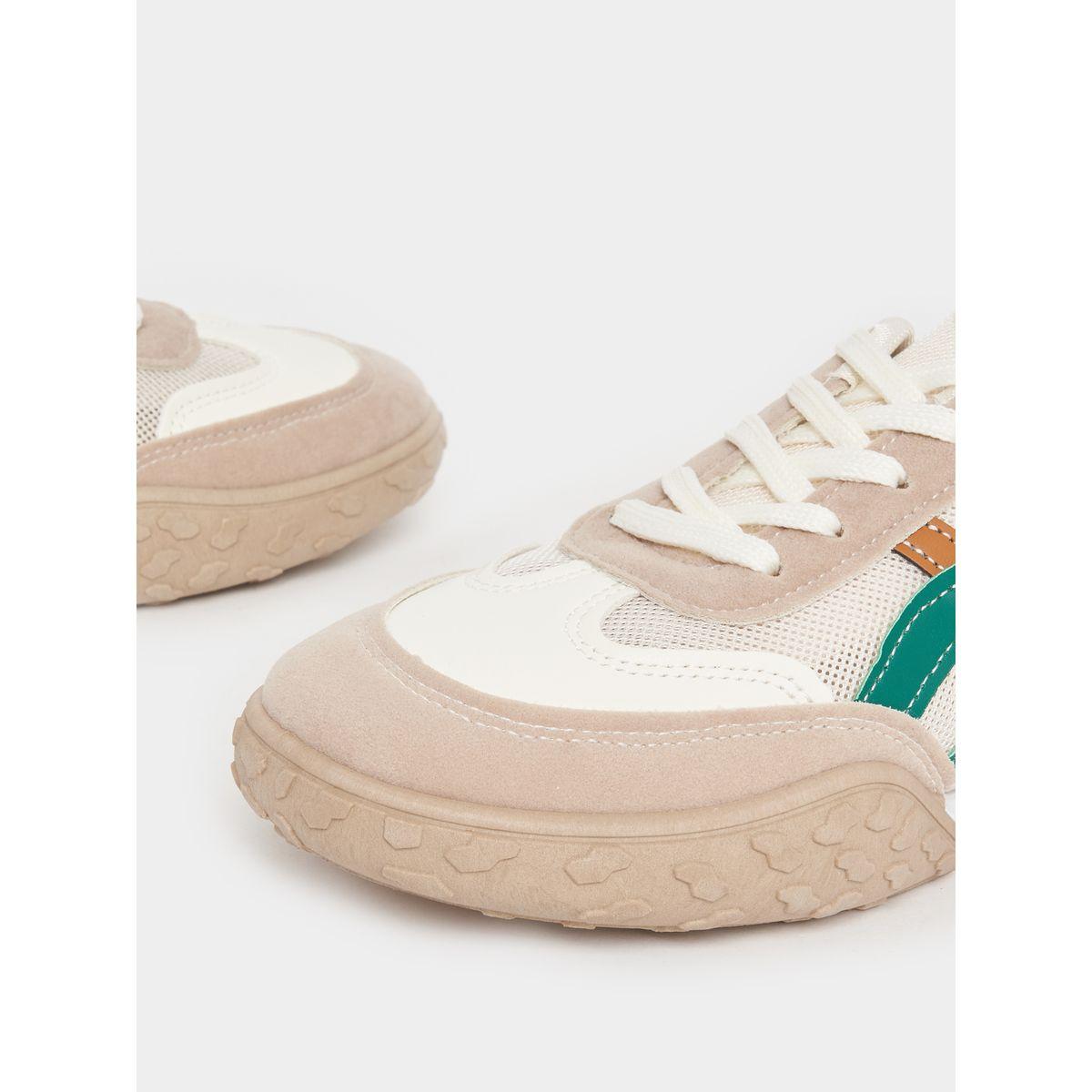 Styli Contrast Panelled Lace Up Sneakers-women-shoes-sneakers-image-3