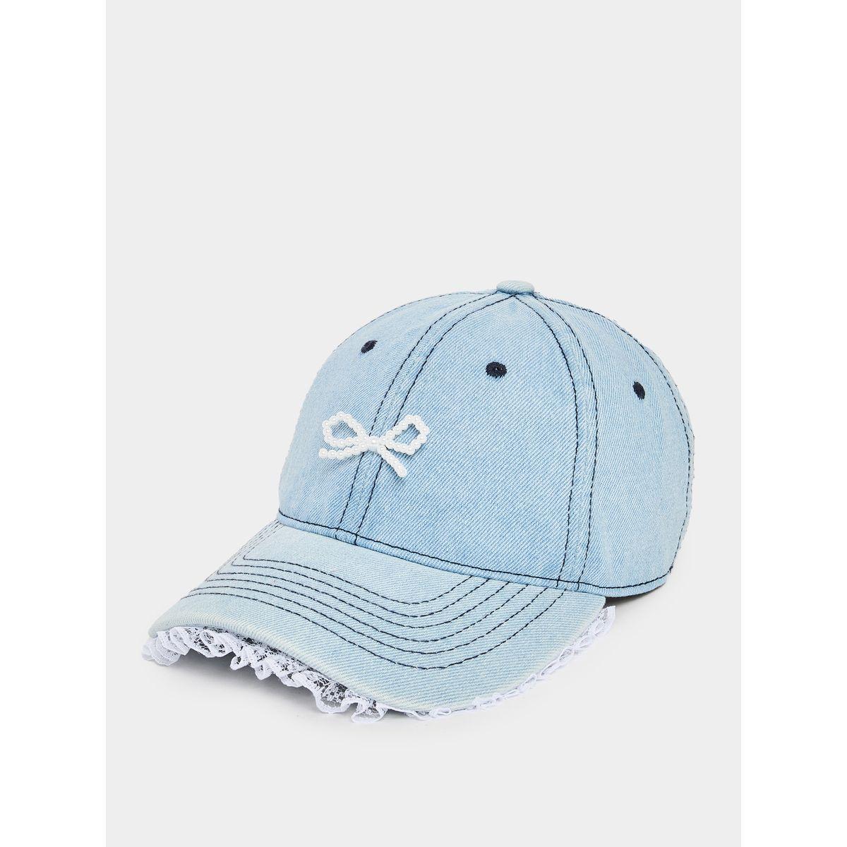 Styli Lace Detail Embellished Ribbon Cap-women-clothingaccessories-capsandhats-image-1