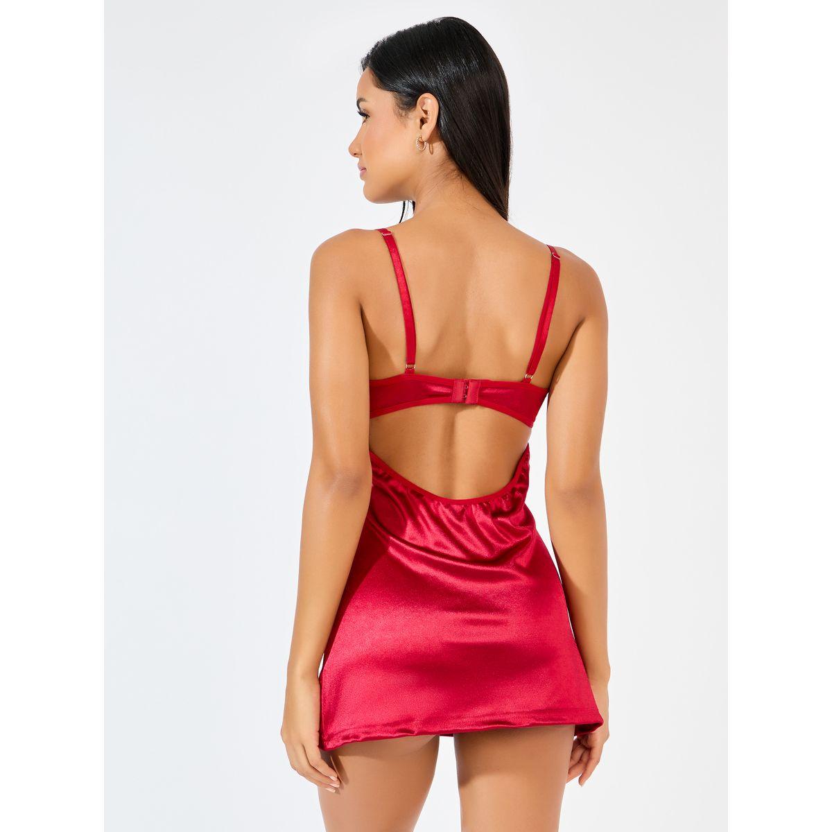 Styli Embroidered Lace Trim Apex Strap Bow Detail Satin Slip Dress-women-clothing-lingerie-babydollsandbodysuits-image-3
