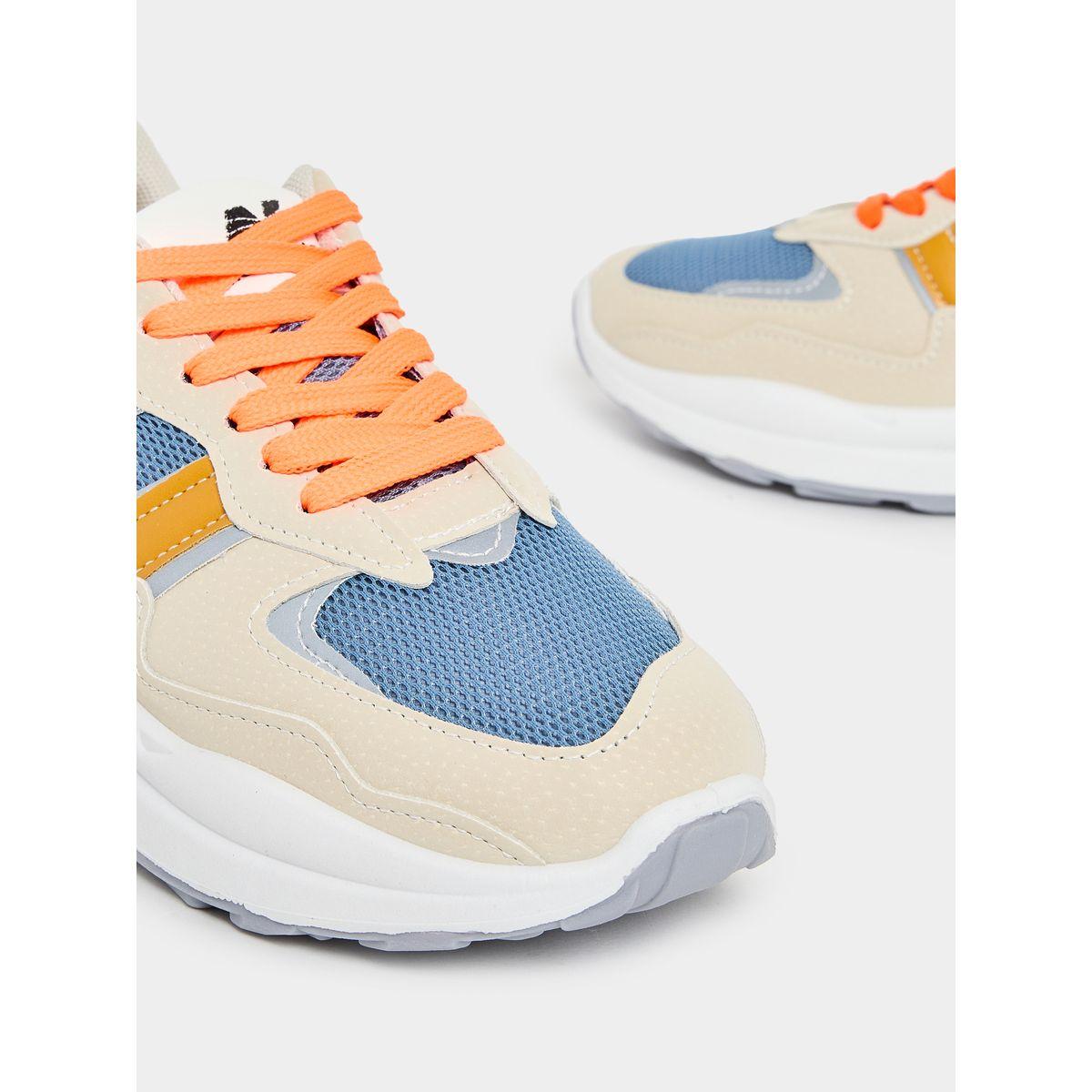 Styli Knit Mesh Upper Lace Up Sneakers-women-shoes-sneakers-image-3
