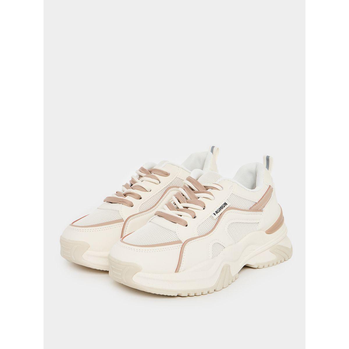 Styli Contrast Accent Lace Up Sneakers-women-shoes-sneakers-image-2
