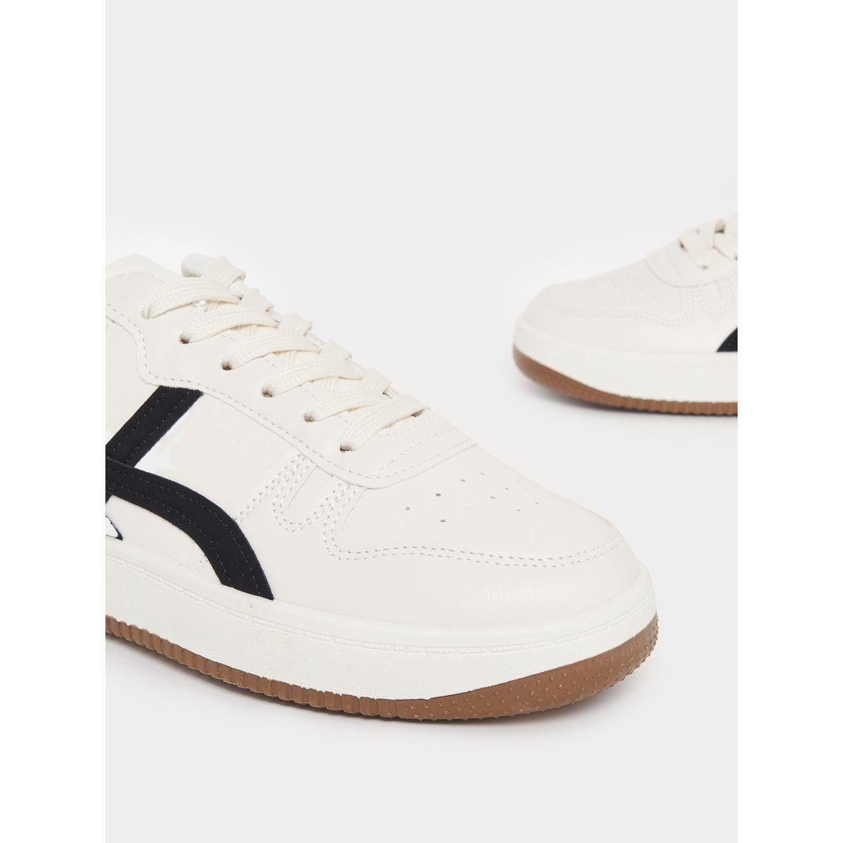 Styli Contrast Panelled Gum Sole Sneakers-women-shoes-sneakers-image-3