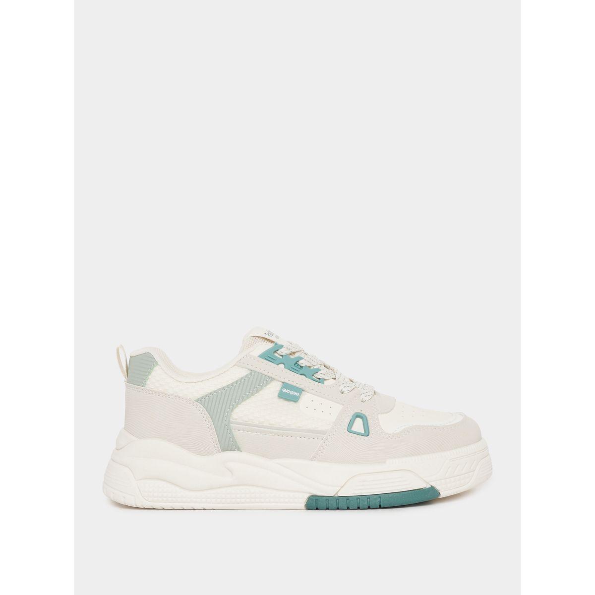 Styli Panelled Lace Up Sneakers-women-shoes-sneakers-image-2