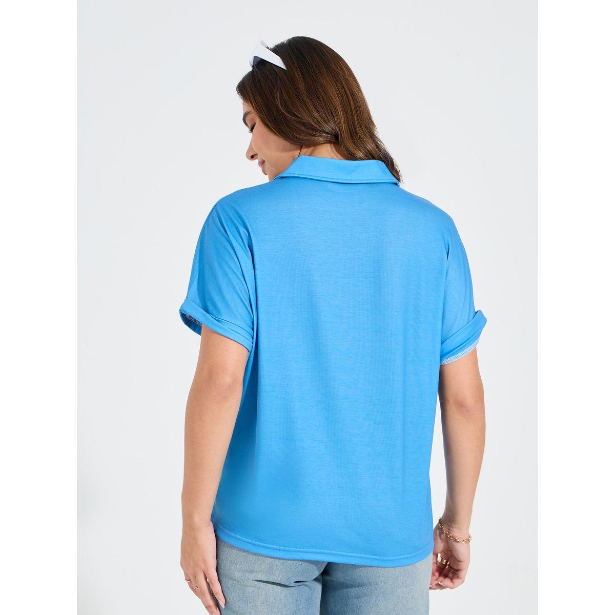 تيشيرت مطبع باكتاف ممتدة واكمام بحافة مطوية-women-clothing-tshirts-image-5