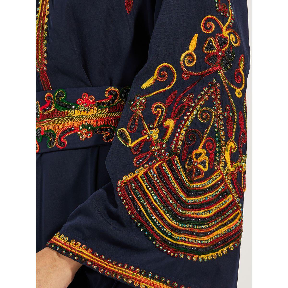جلابية بتفاصيل مُطرّزة مع حافة واسعة ماكسيم كرييشن × ستايلي-women-arabicclothing-jalabiyas-image-3