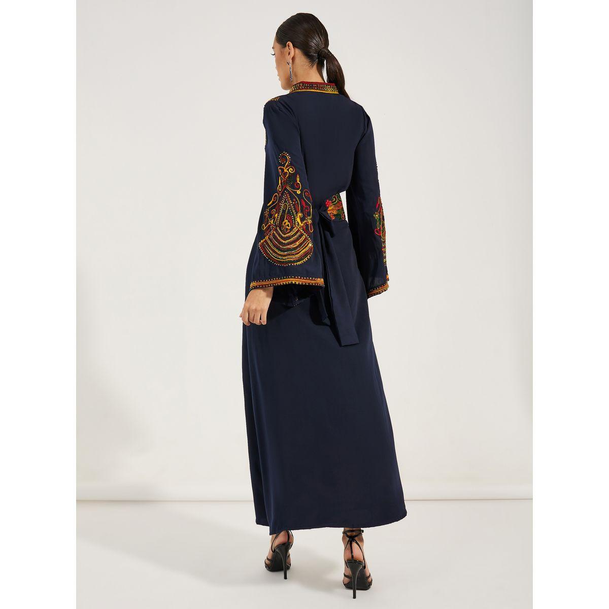 جلابية بتفاصيل مُطرّزة مع حافة واسعة ماكسيم كرييشن × ستايلي-women-arabicclothing-jalabiyas-image-4