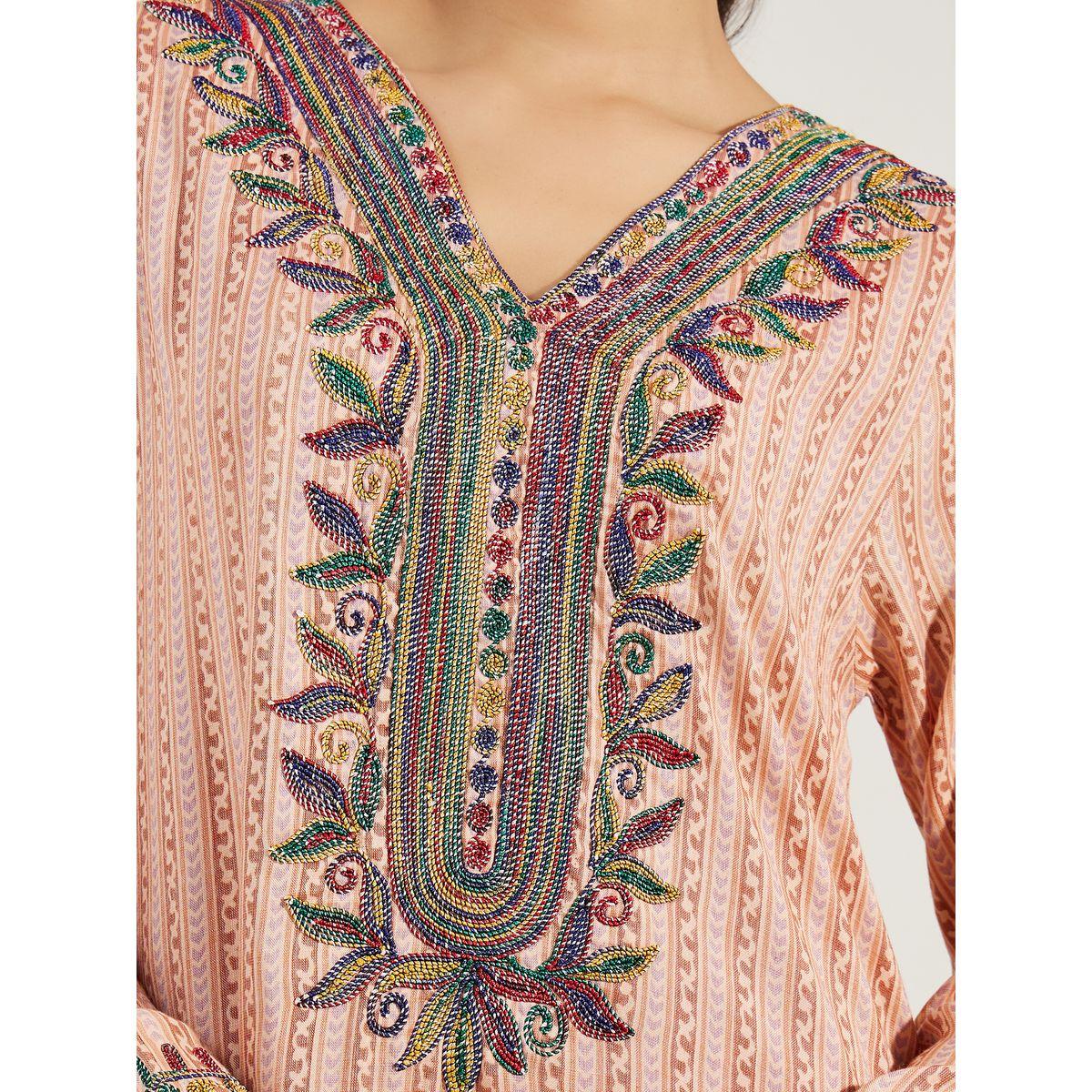 Maxim Creation X Styli  Multicolored Embroidery Detail A-Line Jalabiya-women-arabicclothing-jalabiyas-image-3