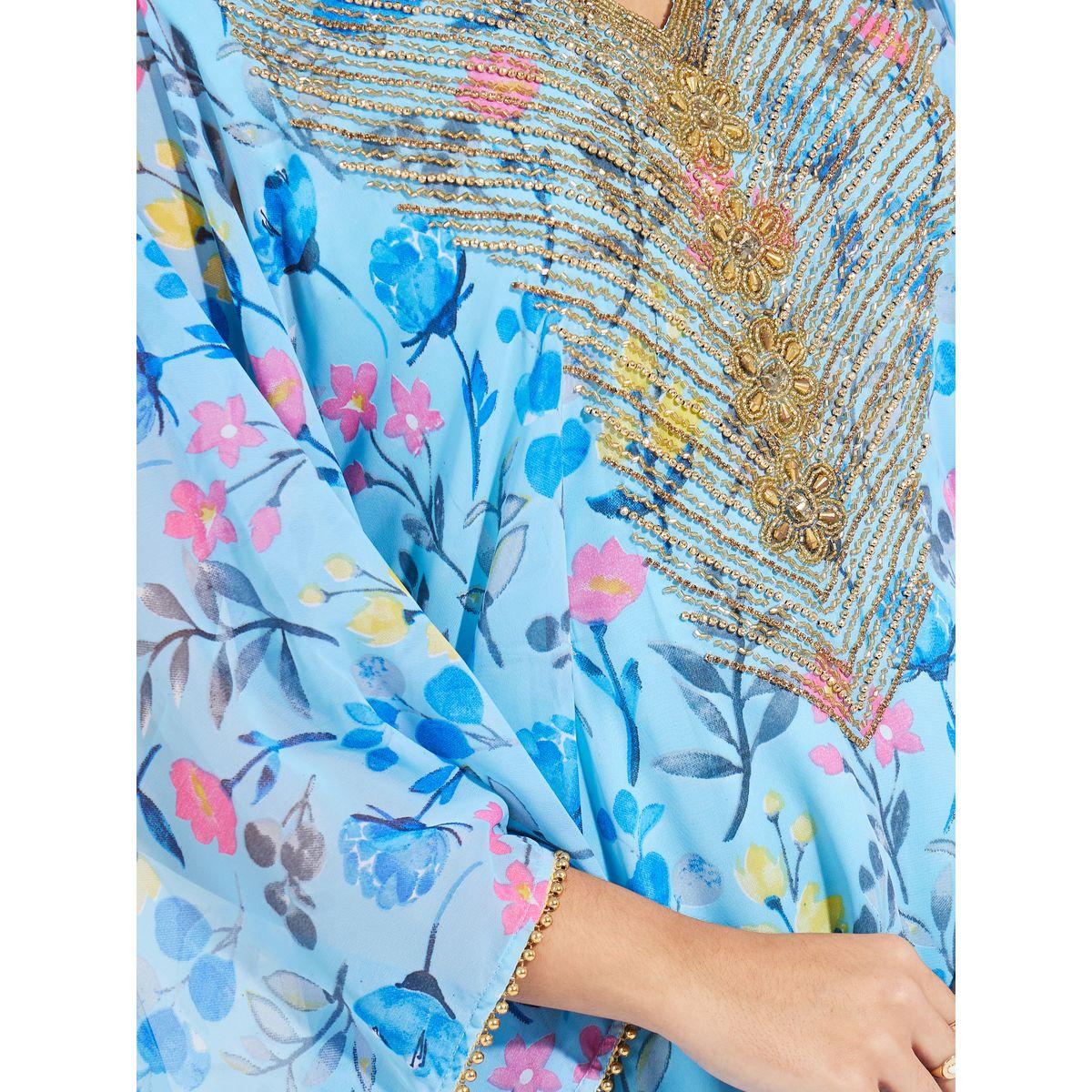 Maxim Creation X Styli  Floral Print Kaftan with Embroidery Panel-women-arabicclothing-kaftan-image-3