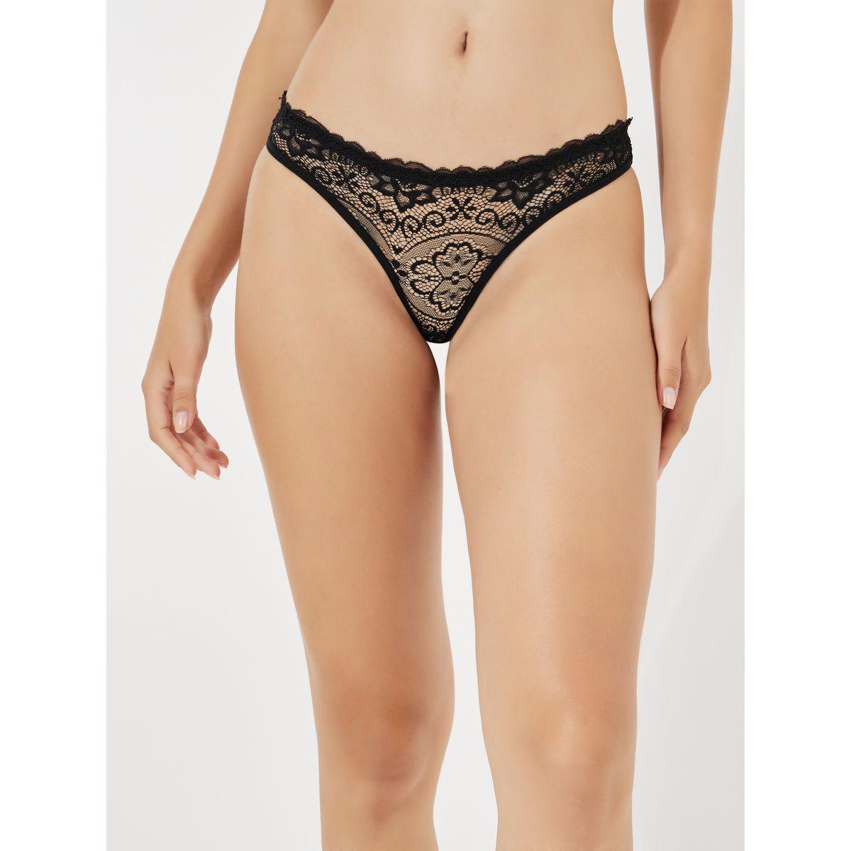 Styli Pack of 3 - All Over Floral Lace Scalloped Edge Thongs-women-clothing-lingerie-panties-image-6