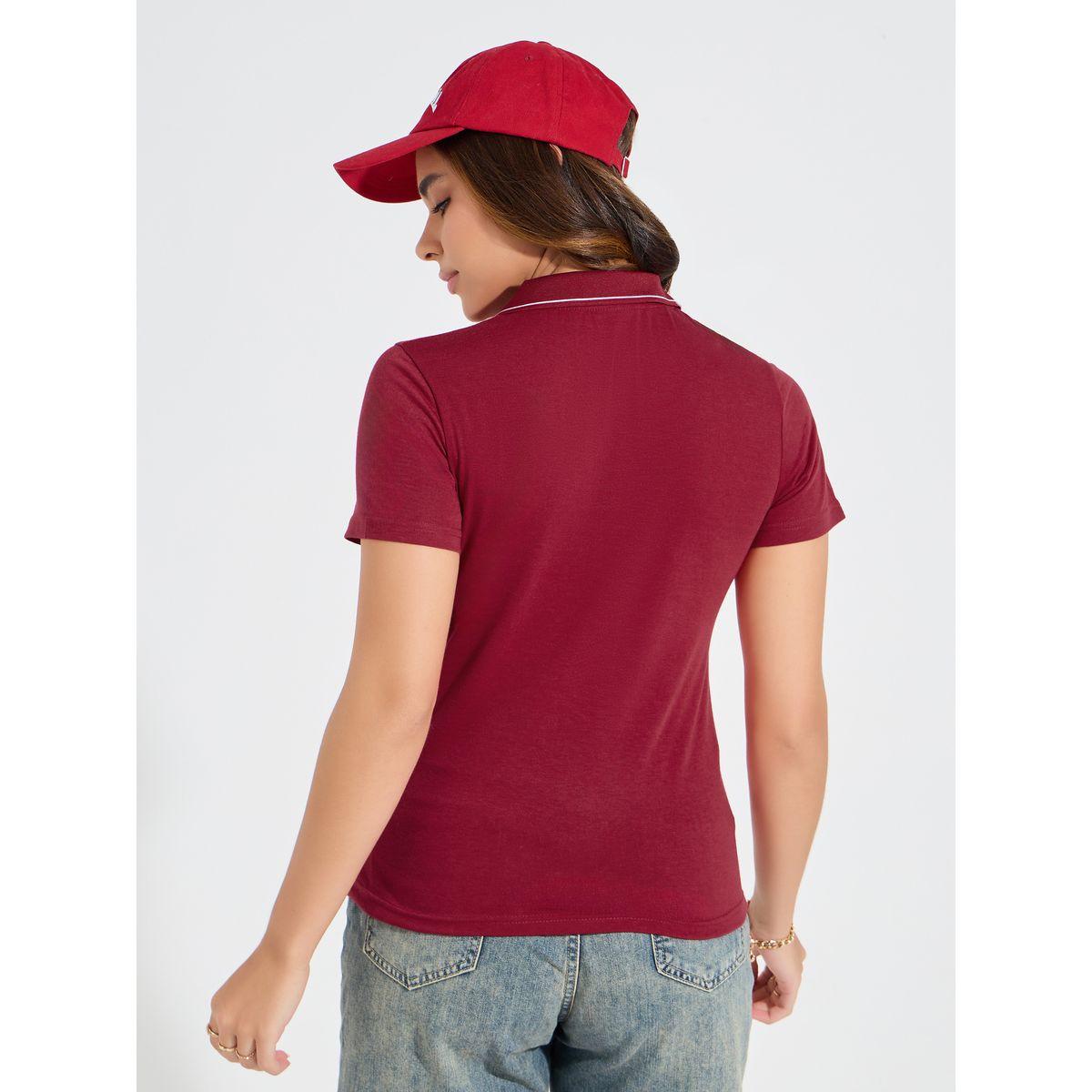 Styli Elevate Regular Fit Slogan Print Polo T-Shirt-women-clothing-tshirts-image-5