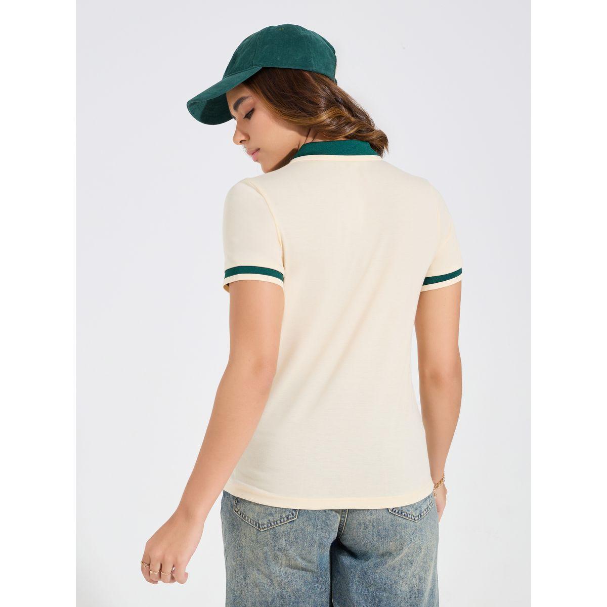تيشيرت بياقة بولو وحواف بتفاصيل متباينة-women-clothing-tshirts-image-5