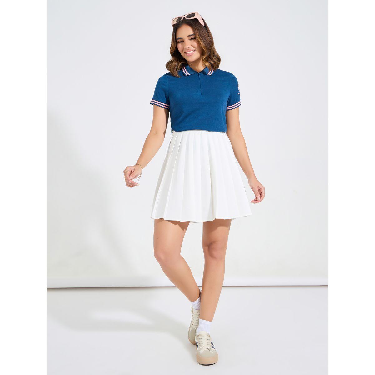 تيشيرت بياقة بولو وحواف بتفاصيل متباينة-women-clothing-tshirts-image-2