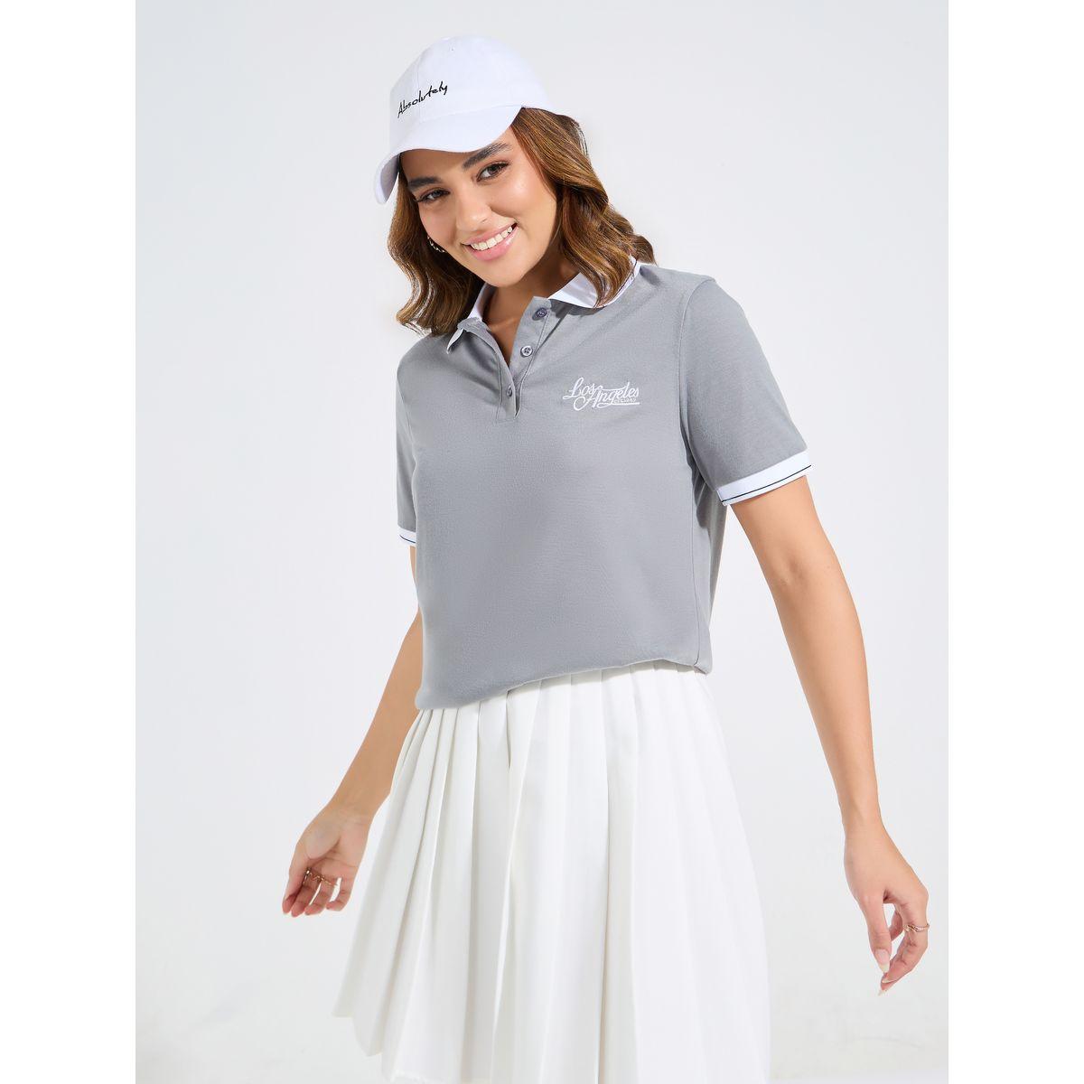 Styli Elevate Regular Fit Embroidery Detail Polo T-Shirt-women-clothing-tshirts-image-1
