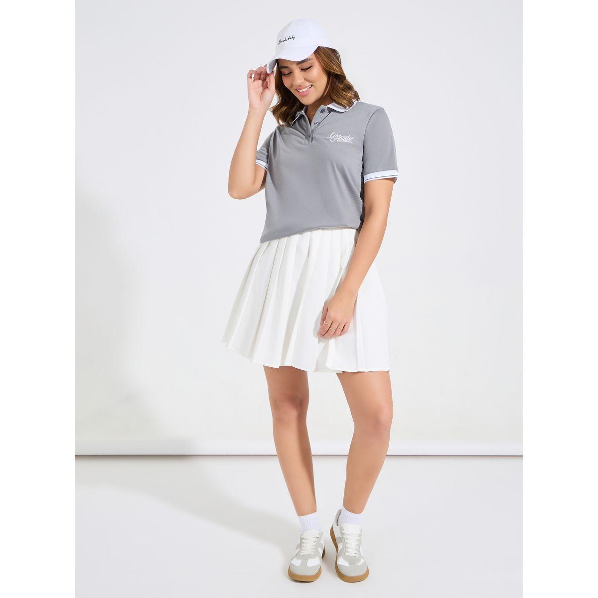 Styli Elevate Regular Fit Embroidery Detail Polo T-Shirt-women-clothing-tshirts-image-2