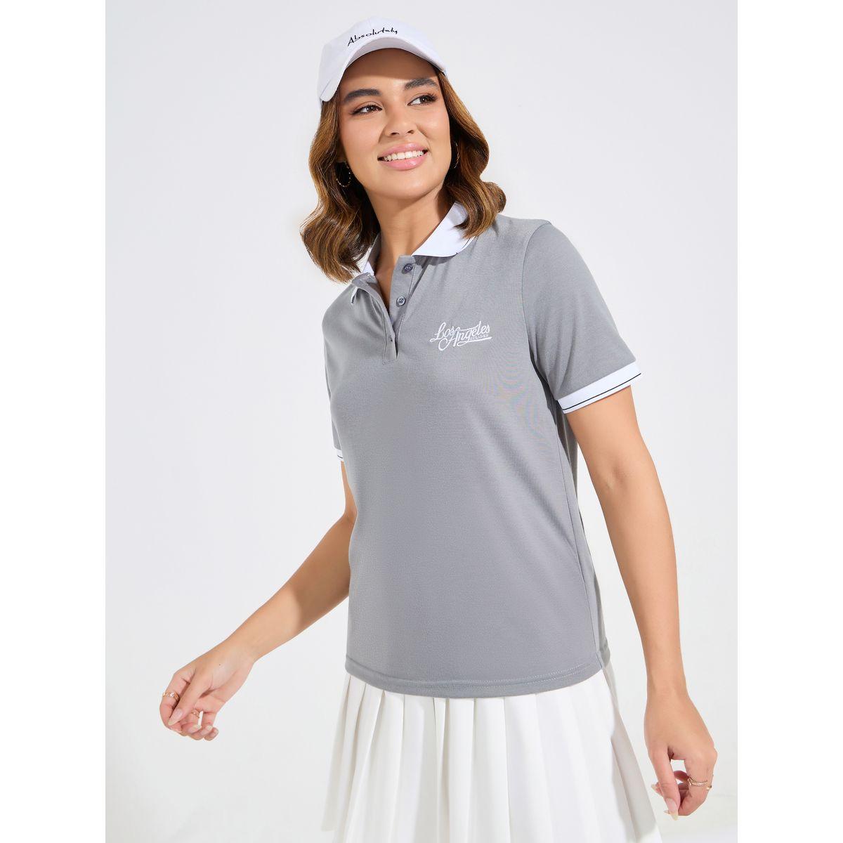 Styli Elevate Regular Fit Embroidery Detail Polo T-Shirt-women-clothing-tshirts-image-3