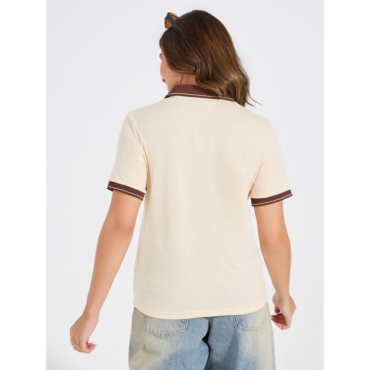 Styli Elevate Regular Fit Embroidery Detail Polo T-Shirt-women-clothing-tshirts-image-5