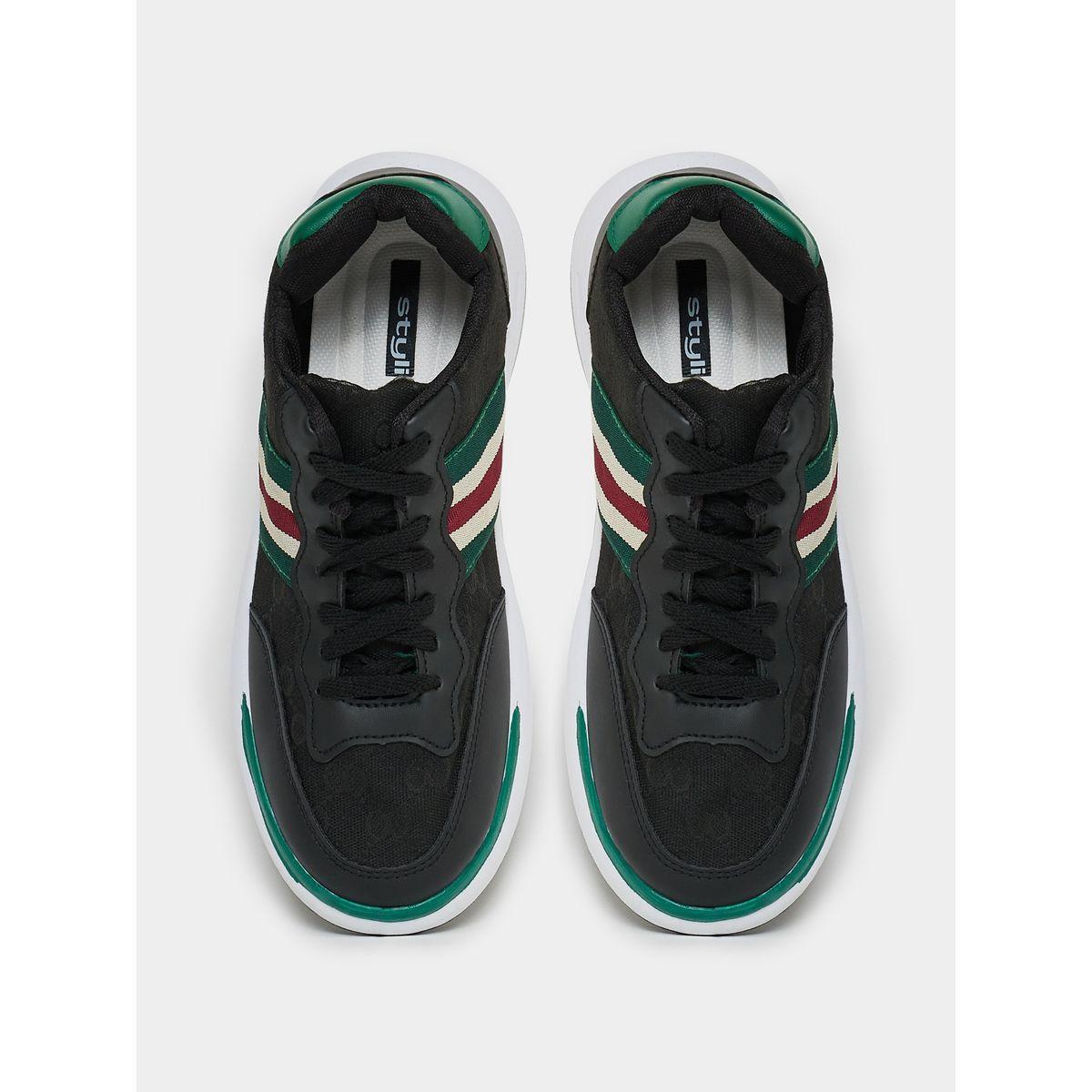 حذاء سنيكرز مزين باشرطة مع رباط غلق-men-shoes-sneakers-image-5