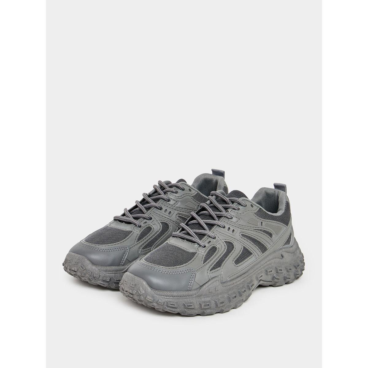 Styli Textured Gripped Sole Lace Up Sneakers-men-shoes-sneakers-image-2