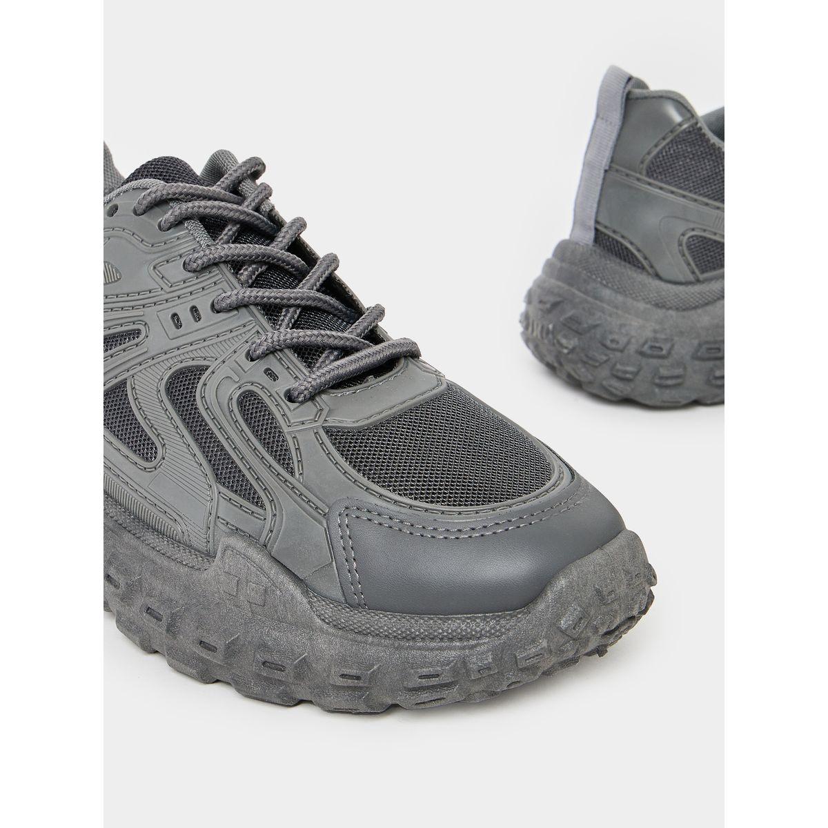Styli Textured Gripped Sole Lace Up Sneakers-men-shoes-sneakers-image-3