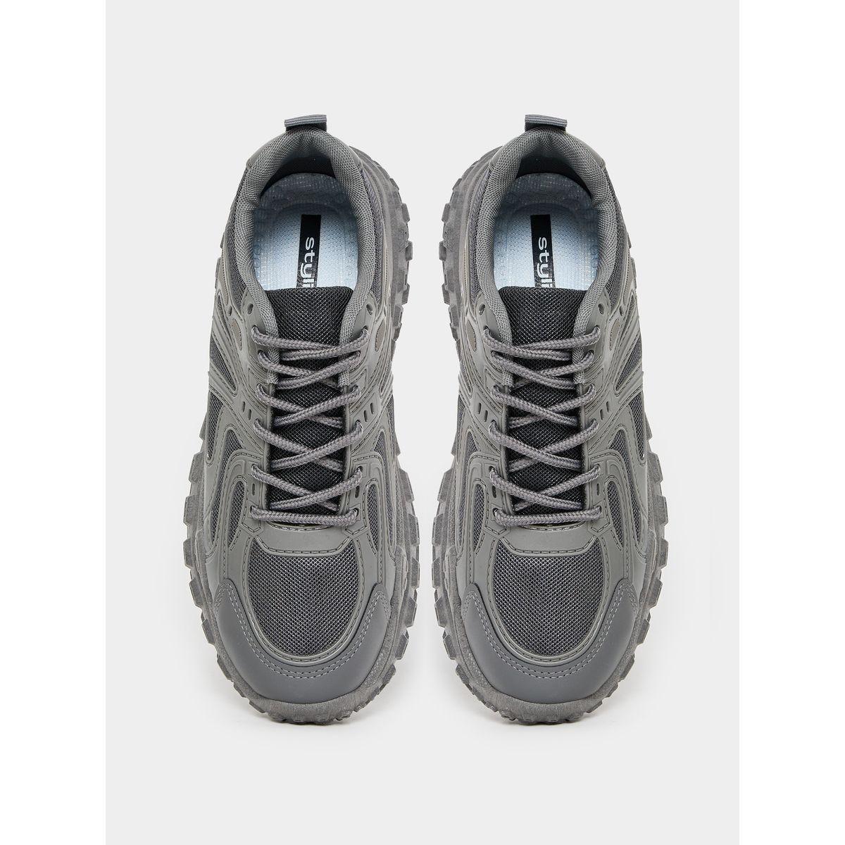 Styli Textured Gripped Sole Lace Up Sneakers-men-shoes-sneakers-image-5