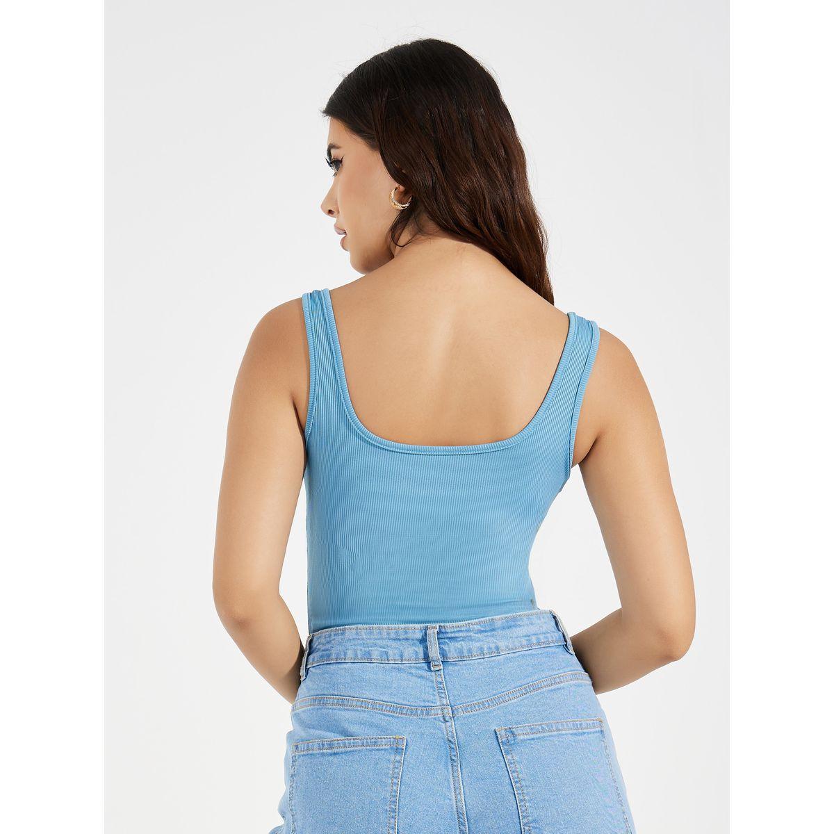 Styli Rib Square Neck Basic Bodysuit-women-clothing-tshirts-image-5