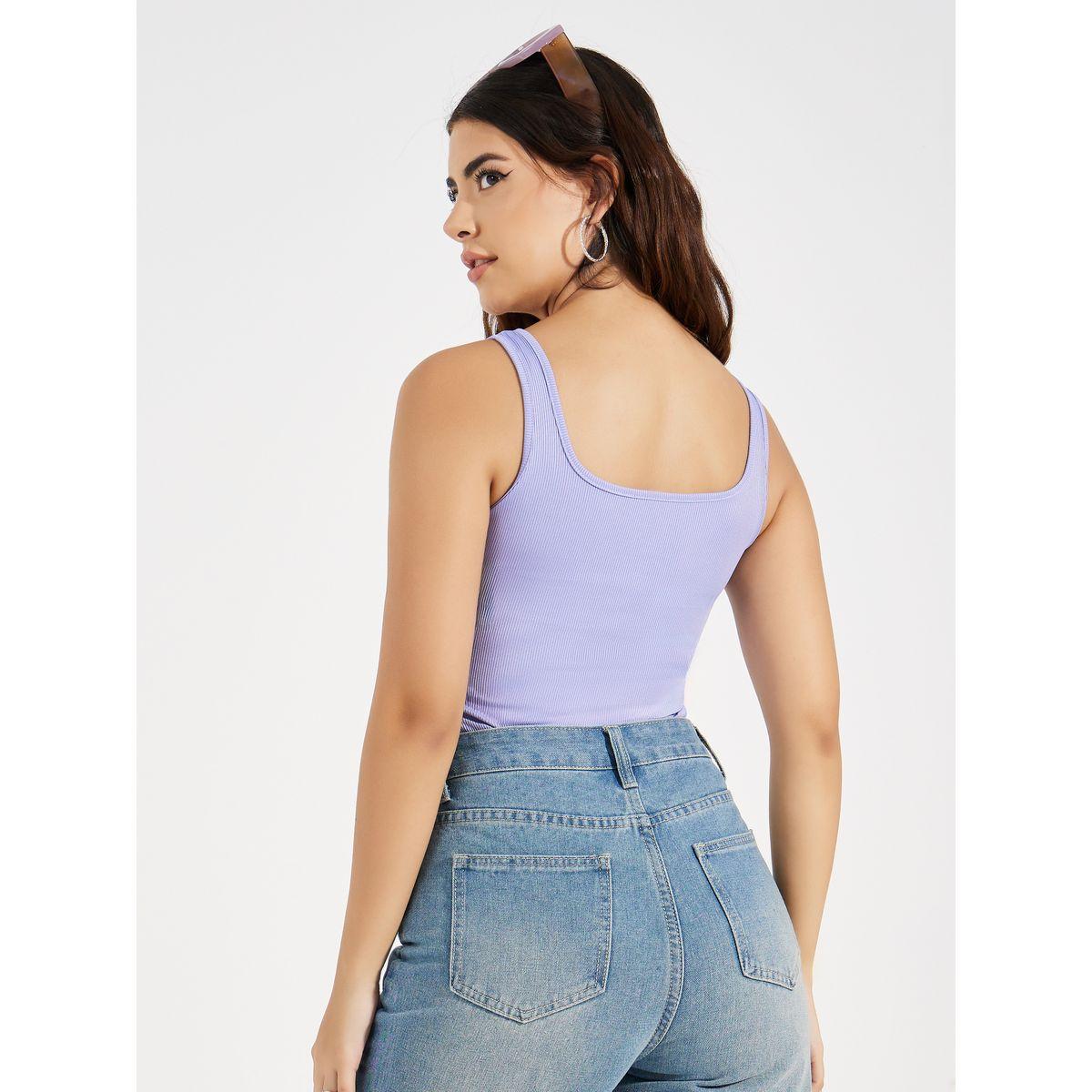 Styli Rib Square Neck Basic Bodysuit-women-clothing-tshirts-image-5