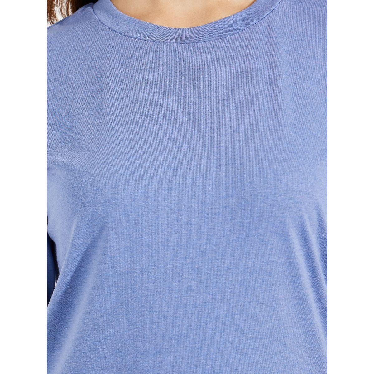 Styli Drop Shoulder Turn Up Sleeves Solid T-Shirt-women-clothing-tshirts-image-4