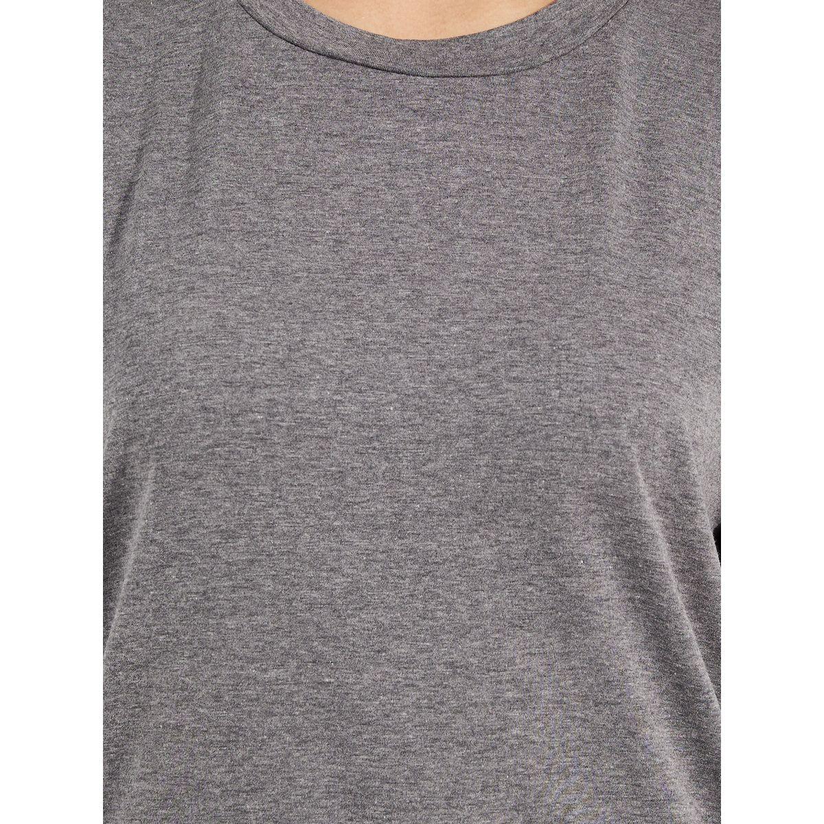 Styli Drop Shoulder Turn Up Sleeves Solid T-Shirt-women-clothing-tshirts-image-4
