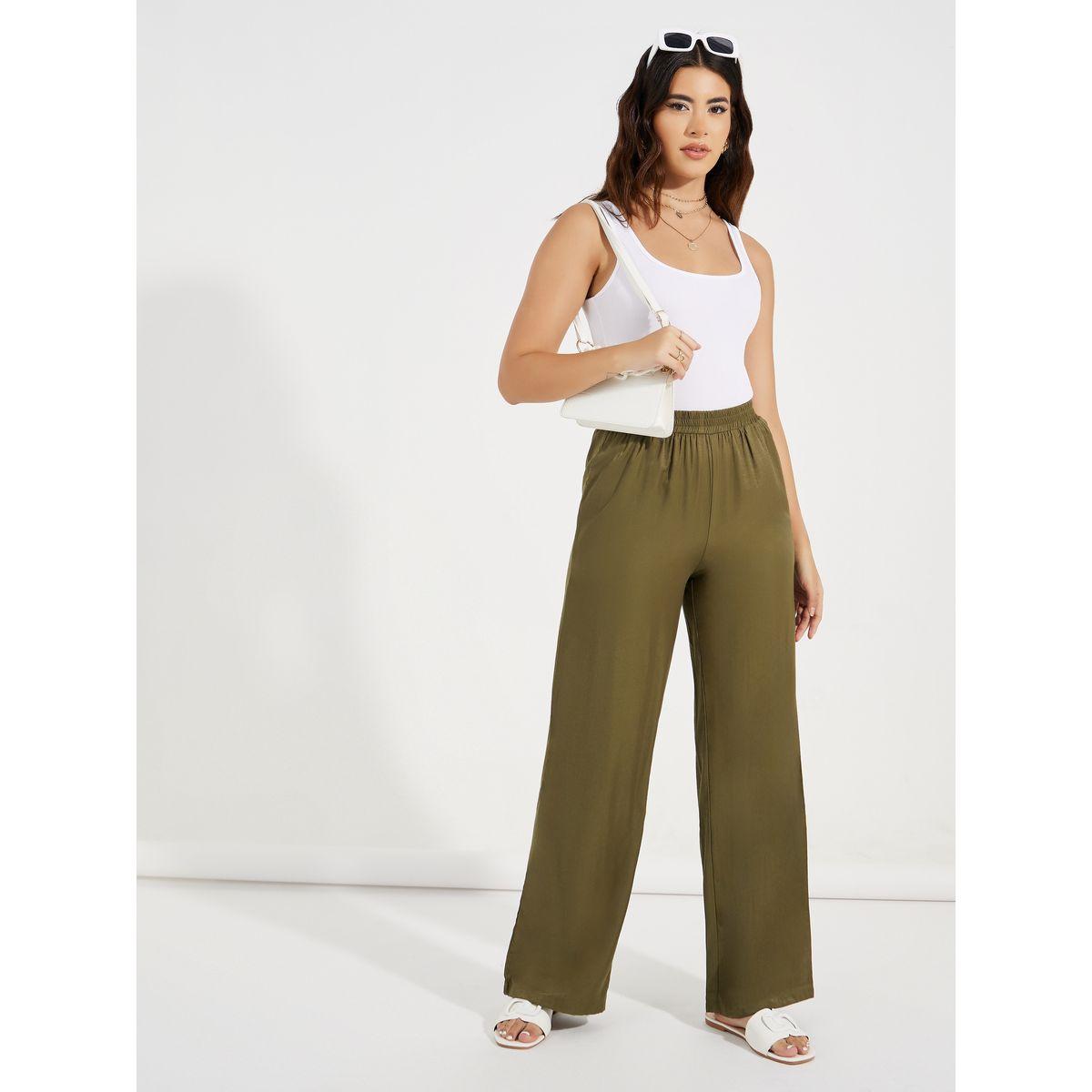 Styli Elastic Waistband Straight Leg Pants-women-clothing-bottoms-trousers-image-1