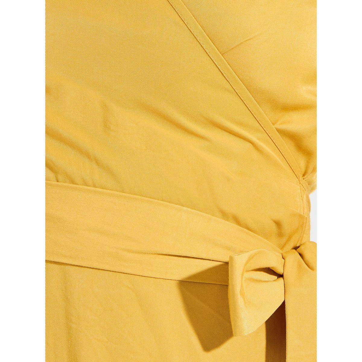 فستان ميدي سادة بنمط لف-women-clothing-dresses-image-4