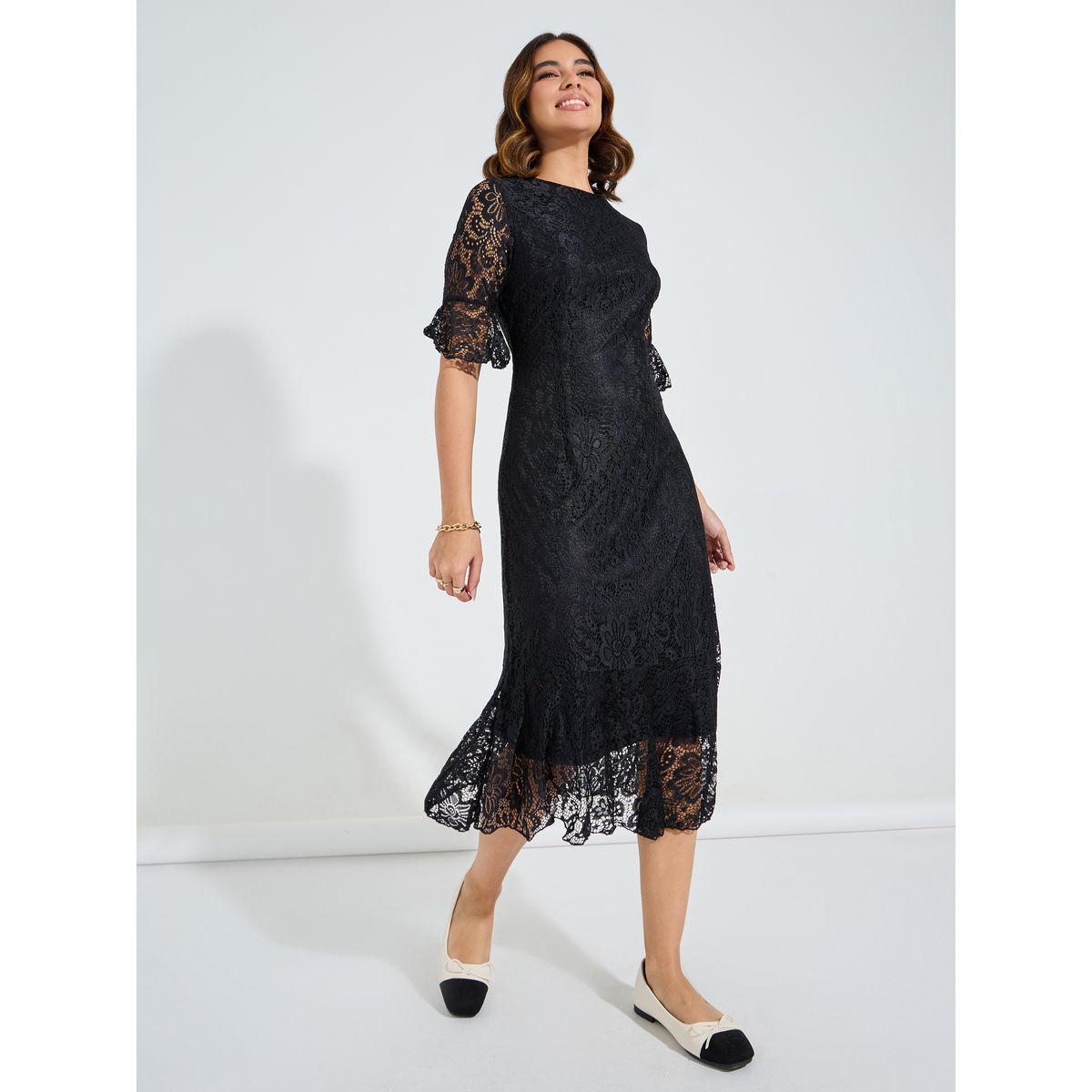 Styli Lace Insert A-Line Midi Dress-women-clothing-dresses-image-1