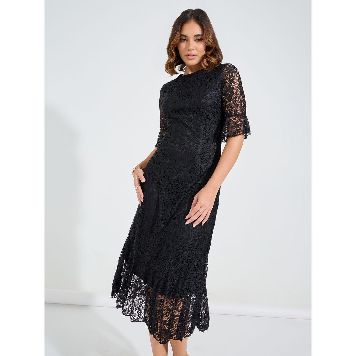 Styli Lace Insert A-Line Midi Dress-women-clothing-dresses-image-2