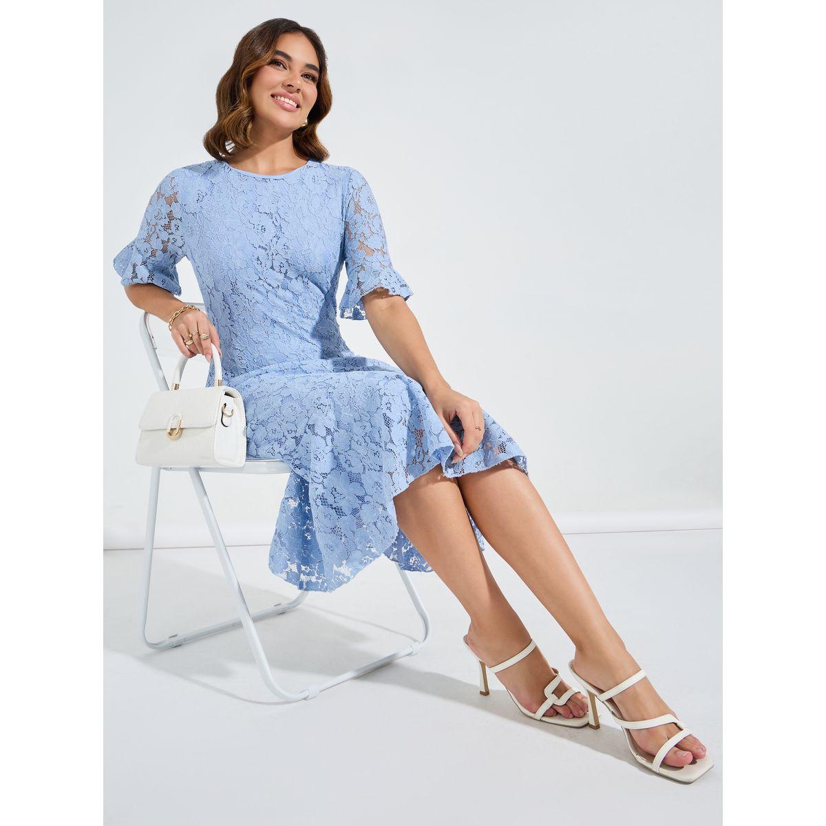 Styli Lace Insert A-Line Midi Dress-women-clothing-dresses-image-1
