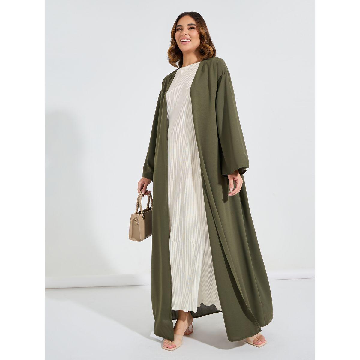 Styli Open Front Long Sleeves Maxi Kimono-women-clothing-shirtsandblouses-shirts-image-1
