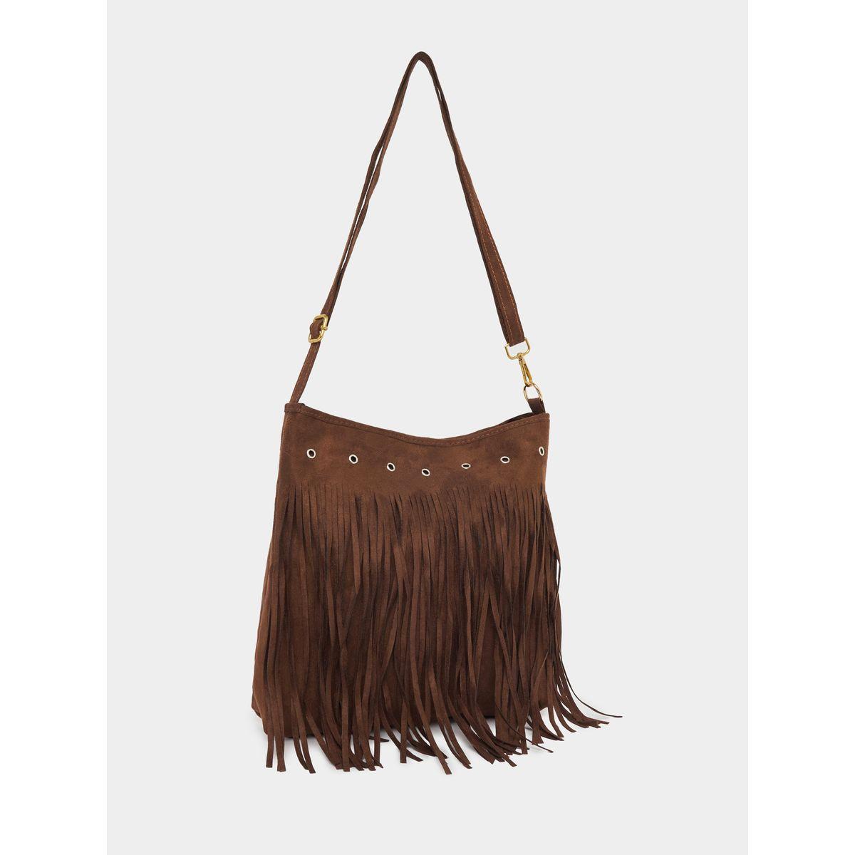 Styli Suede Look Fringe Shoulder Bag-women-bagsandwallets-handbags-image-1
