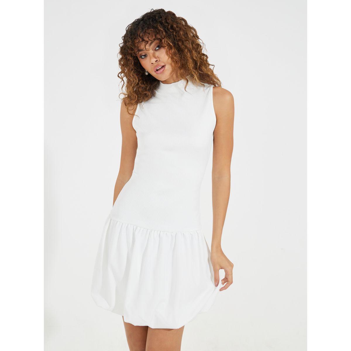 Styli Ribbed Knit Drop Waist Bodycon Mini Dress-women-clothing-dresses-image-1