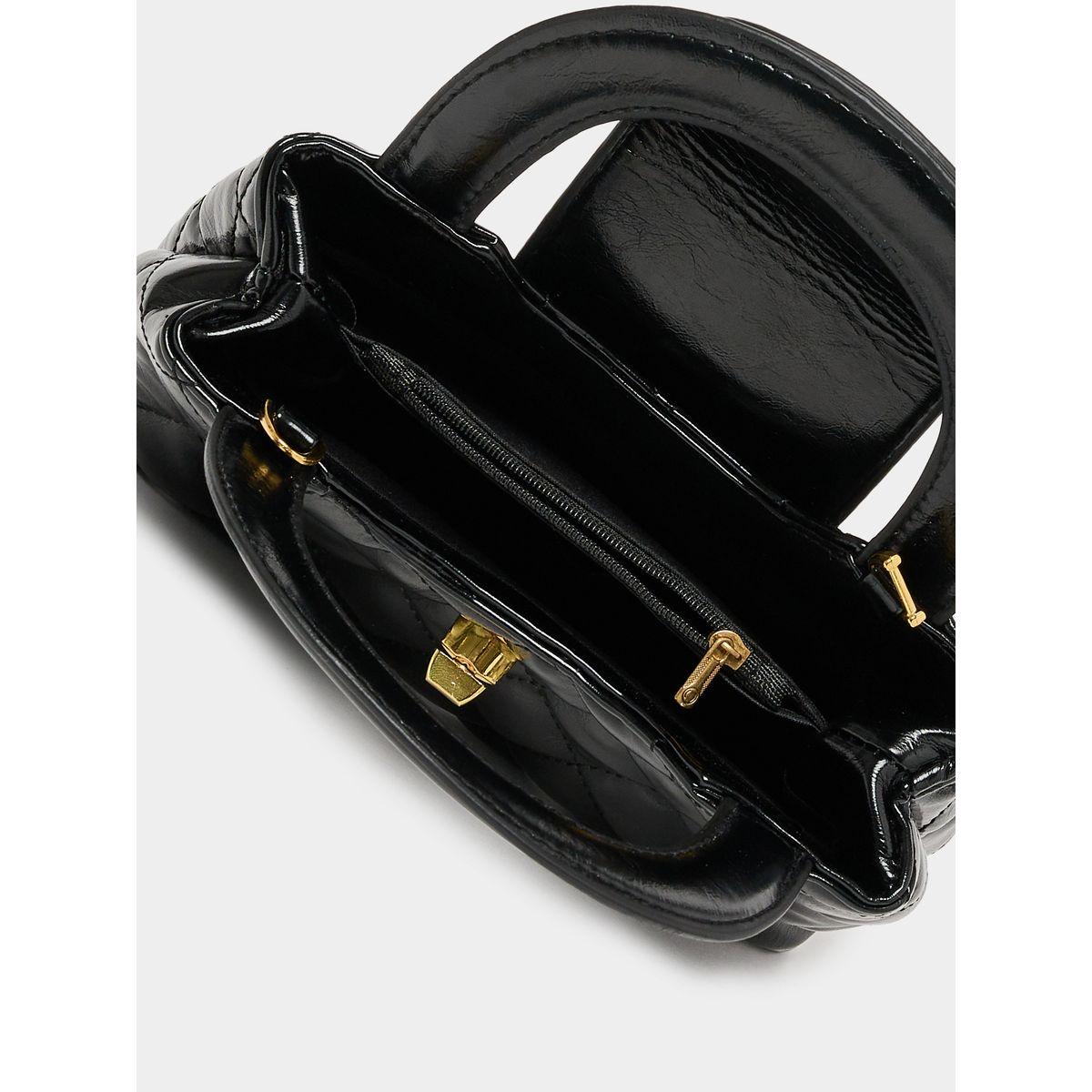 Styli Quilted Design Satchel Bag with Turn Lock Closure-women-bagsandwallets-handbags-image-3