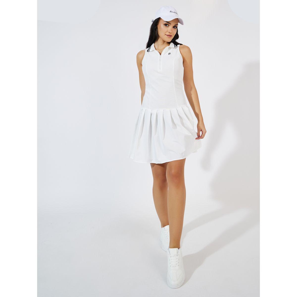 Styli Collar Pleated Detail Sleeveless Mini Dress-women-clothing-dresses-image-1