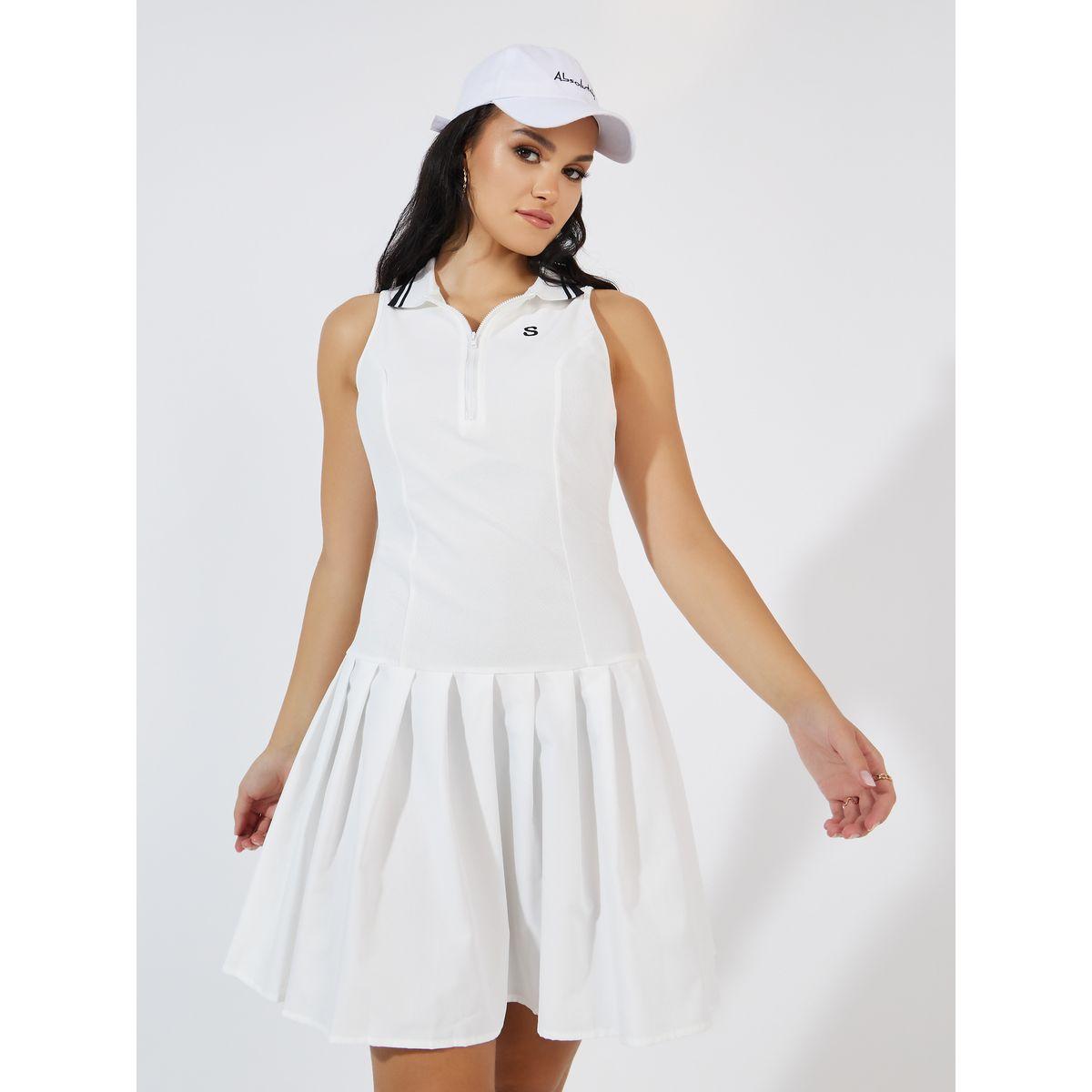 فستان قصير بلا اكمام مزين بكسرات-women-clothing-dresses-image-4